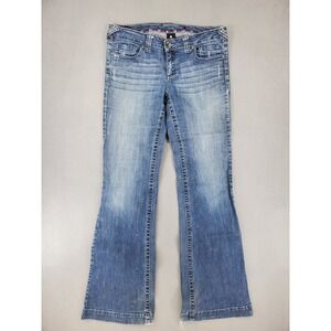 Refuge Bootcut Jeans Women 11L Blue Good Mid Rise Embroidered P1980-34